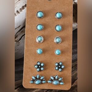 6 Pairs Vintage Western Style Earrings Set